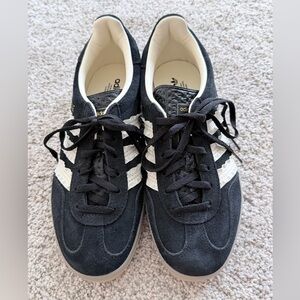 Adidas Women's Black Sneakers with White Stripes